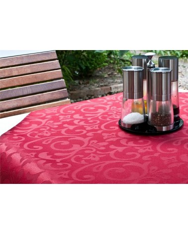 Wine figured teflon round table cloth