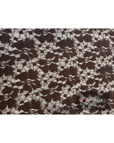 Chocolate brown flower figured lace