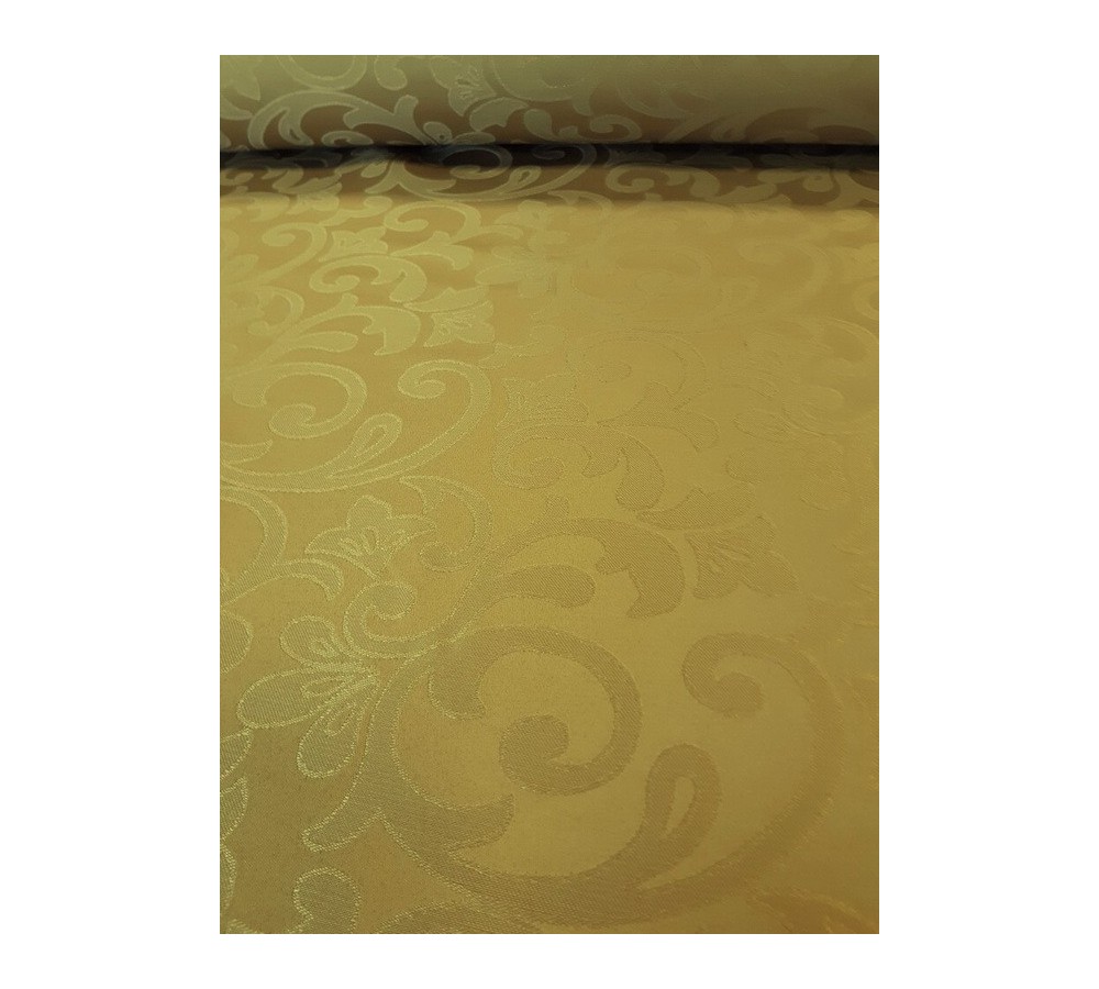 Mustár színű, ferdepánntal szegett teflonos terítő 180x140 cm