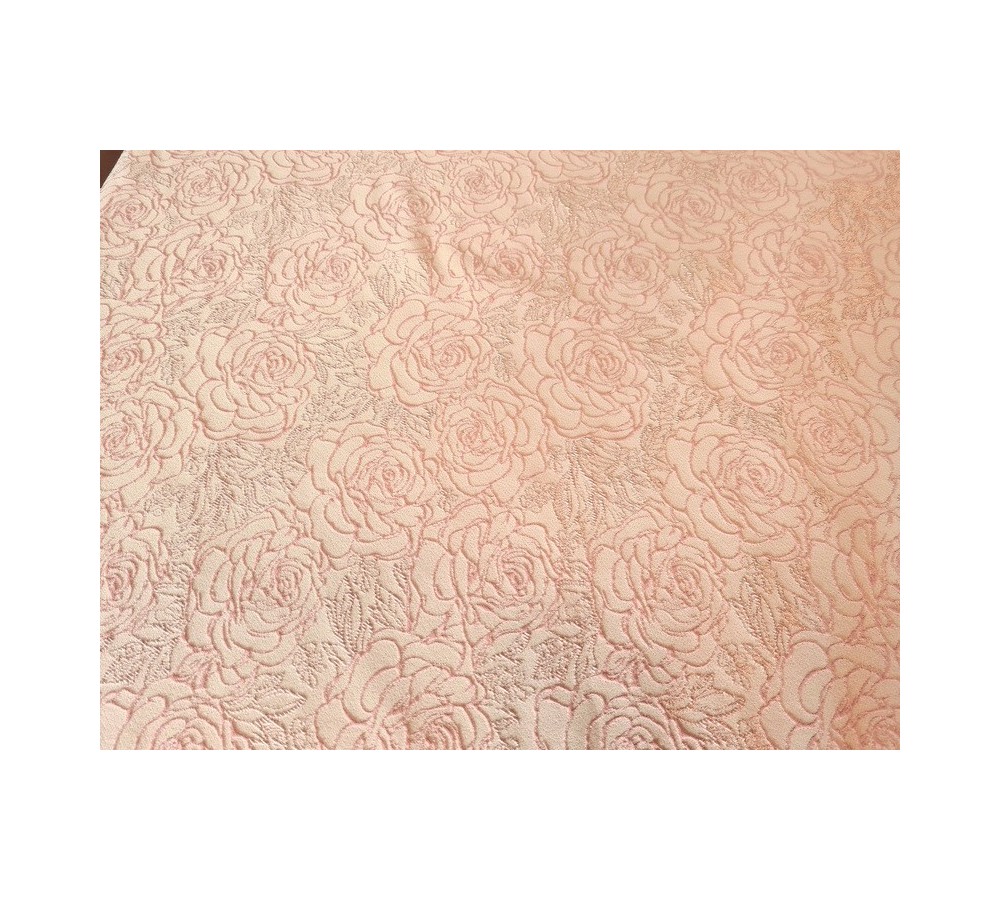 Powder colored rose figured textile